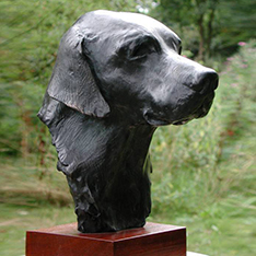 Nlife size labrador dog head bronze sculpture